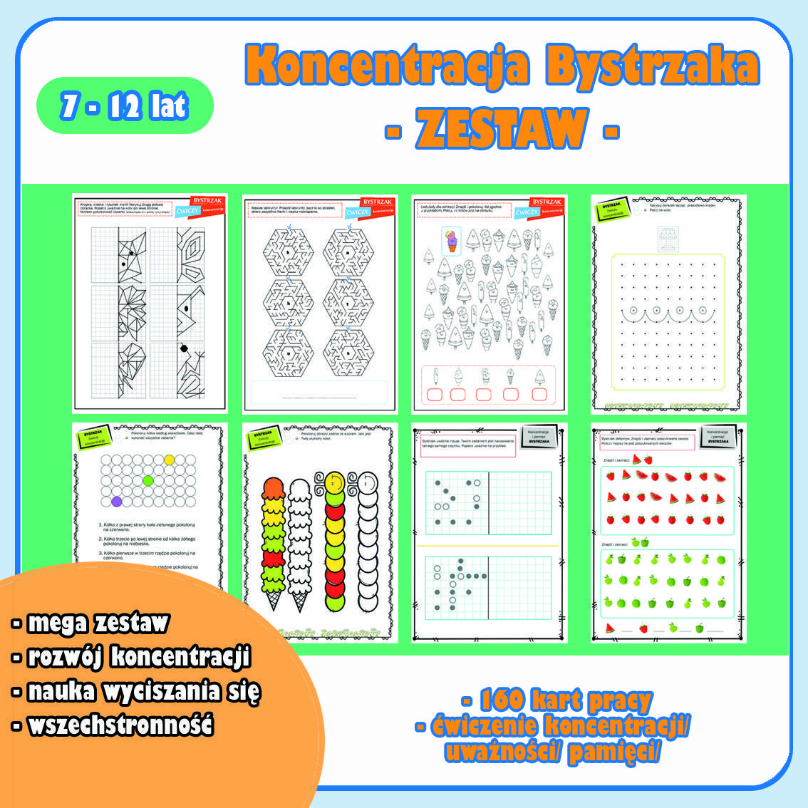 Koncentracja i pamięć bystrzaka. Zestaw 4 PAK