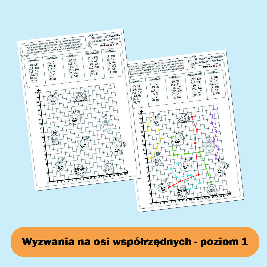 Jesienne wyzwania na kropkach i kratkach.