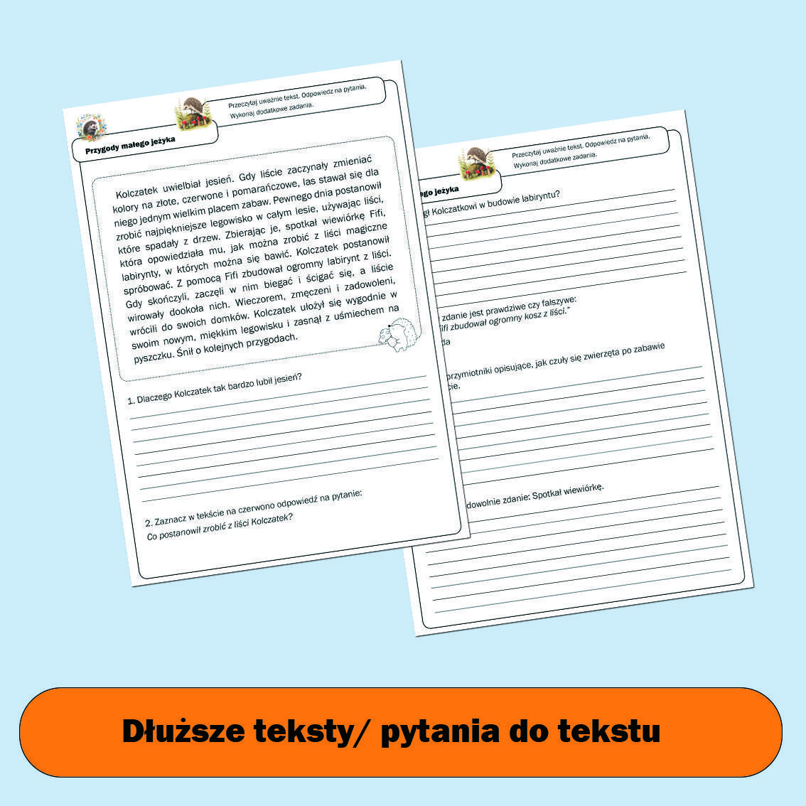 Przygody małego jeżyka (dla starszych).