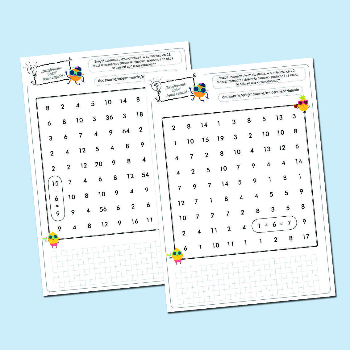 Zaszyfrowane liczby. Letnie zagadki.