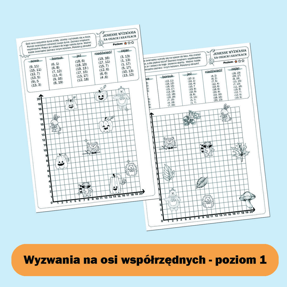 Jesienne wyzwania na kropkach i kratkach.