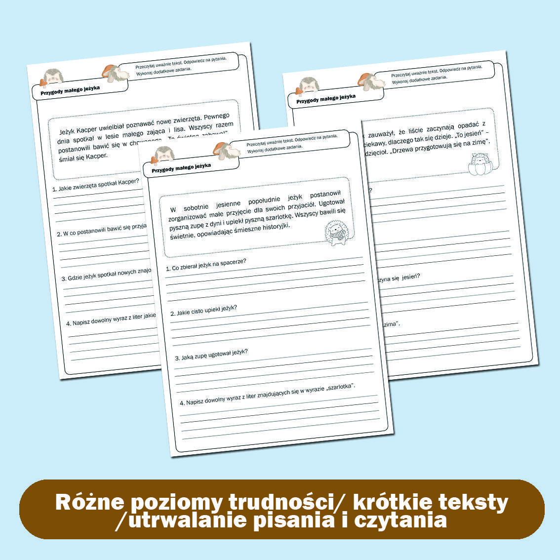 Przygody małego jeżyka (dla młodszych).