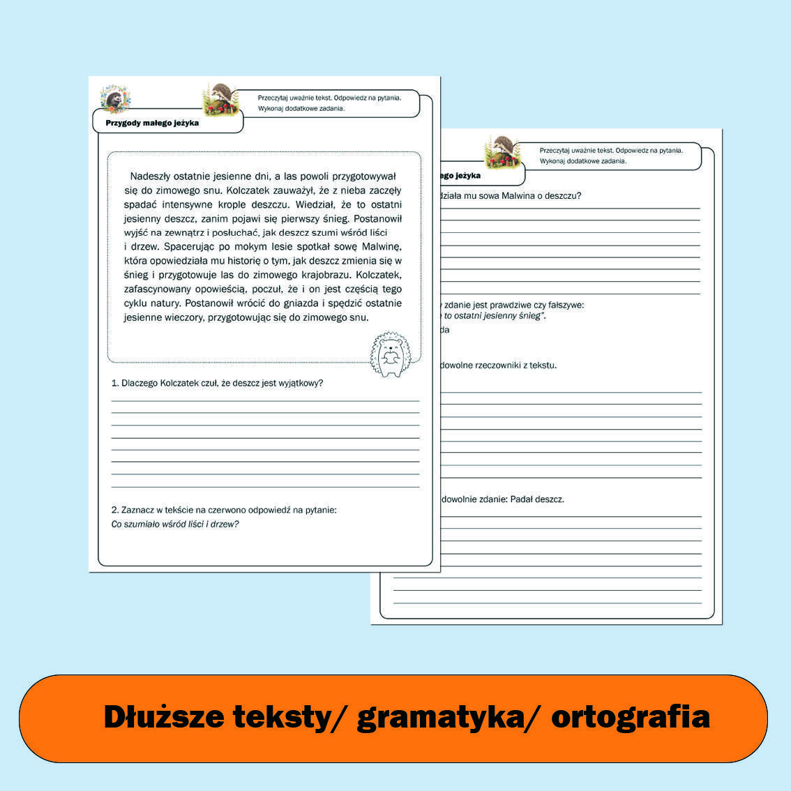 Przygody małego jeżyka (dla starszych).