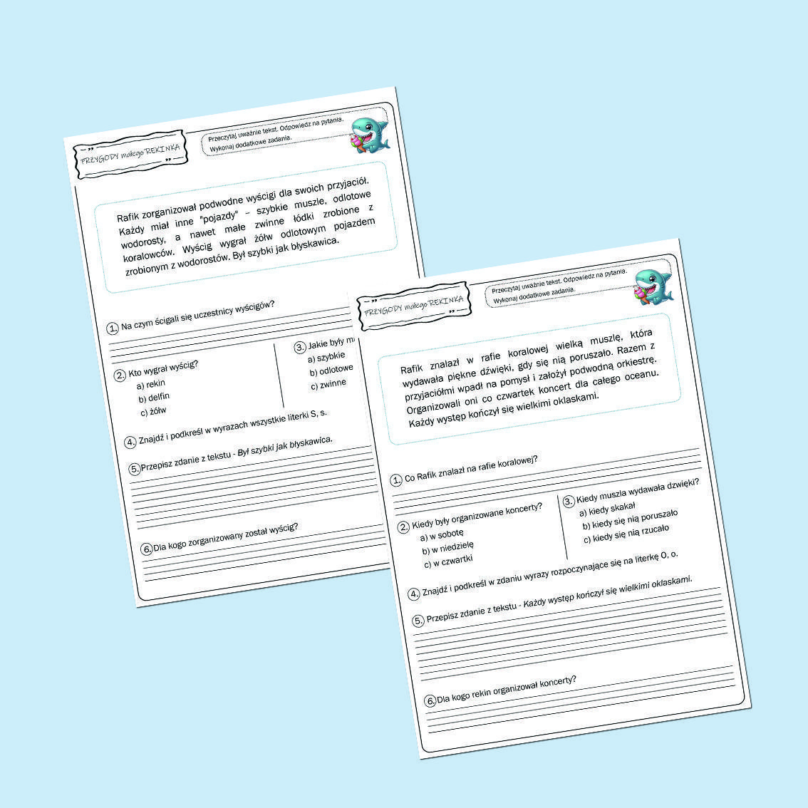 Bystrzak czyta. Przygody małego rekinka.