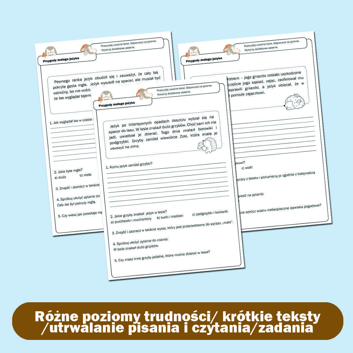 Przygody małego jeżyka (dla młodszych).