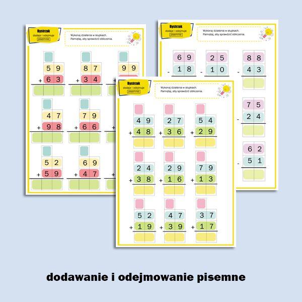 Bystrzak dodaje i odejmuje pisemnie (2)
