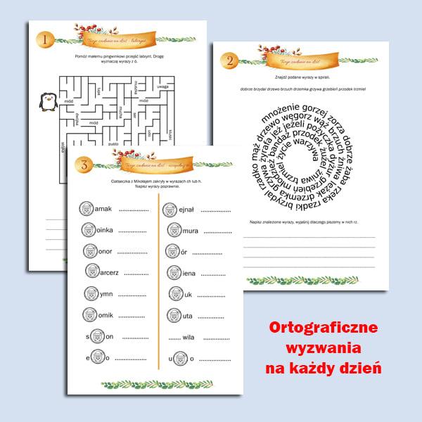 Kalendarz Adwentowy - ortografia 1