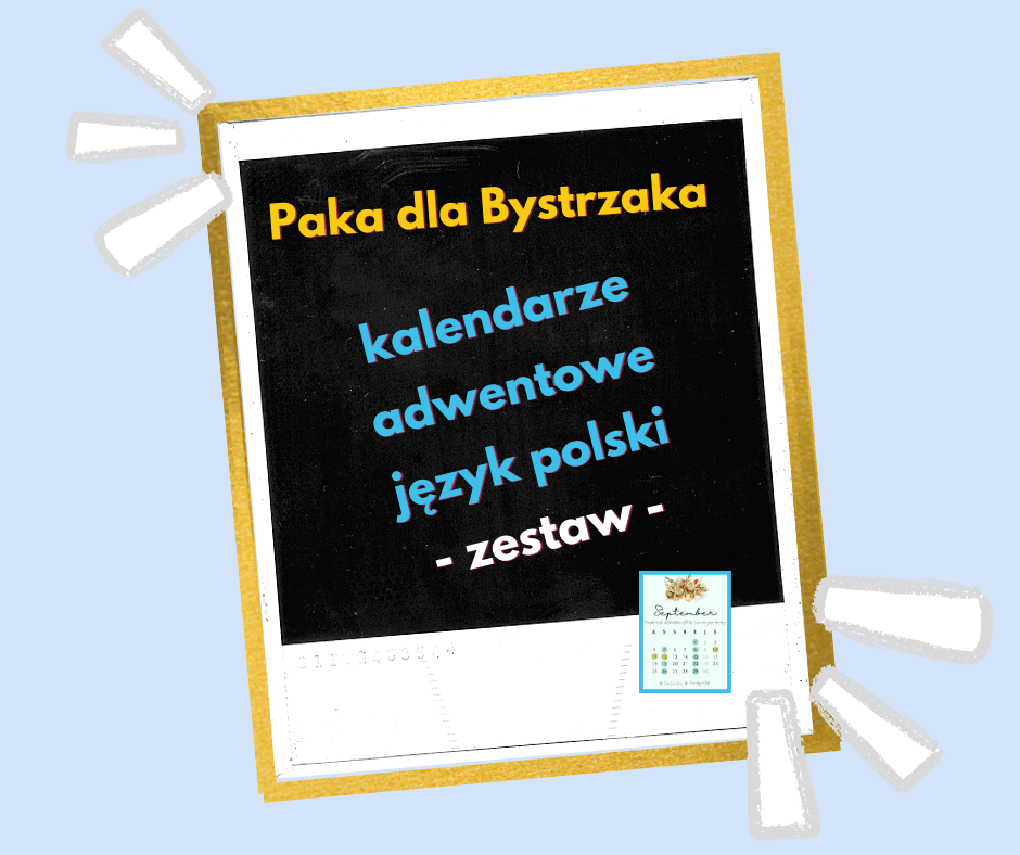Kalendarze adwentowe język polski. Zestaw.