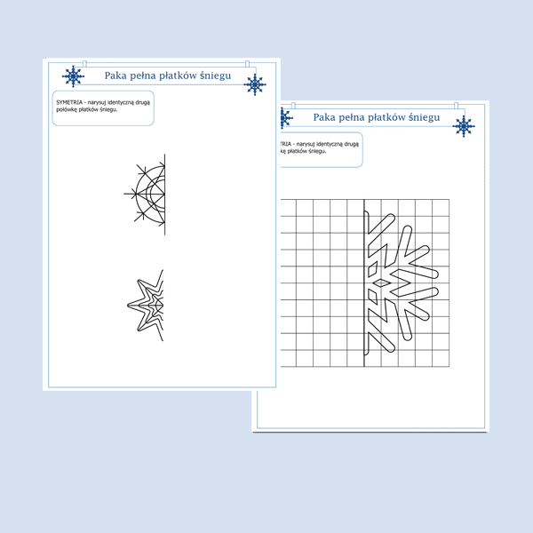 Paka pełna płatków śniegu