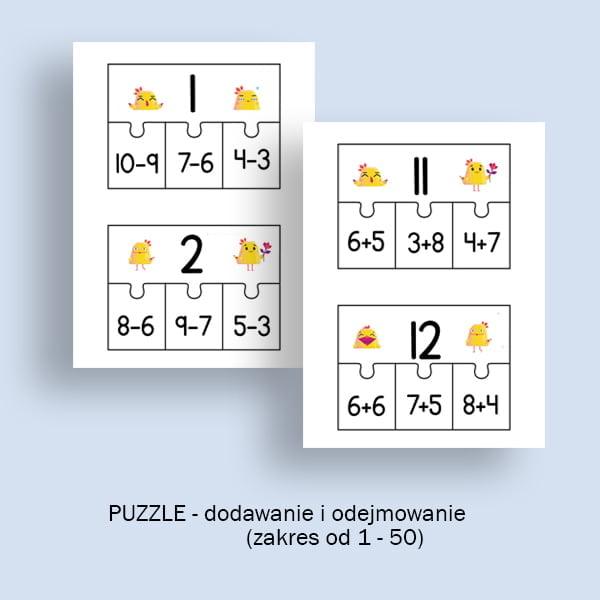 Puzzle dodawanie i odejmowanie