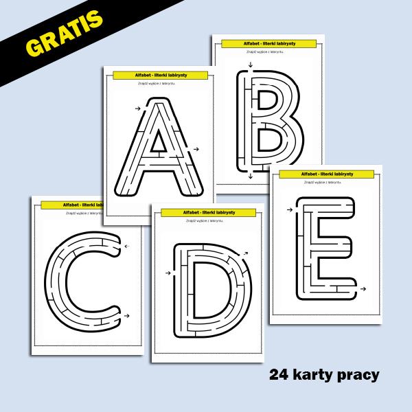 alfabet literki labirynty (gratis)