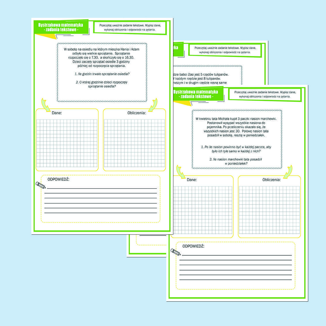 Bystrzakowa matematyka. Zadania tekstowe. Edycja wiosenna.