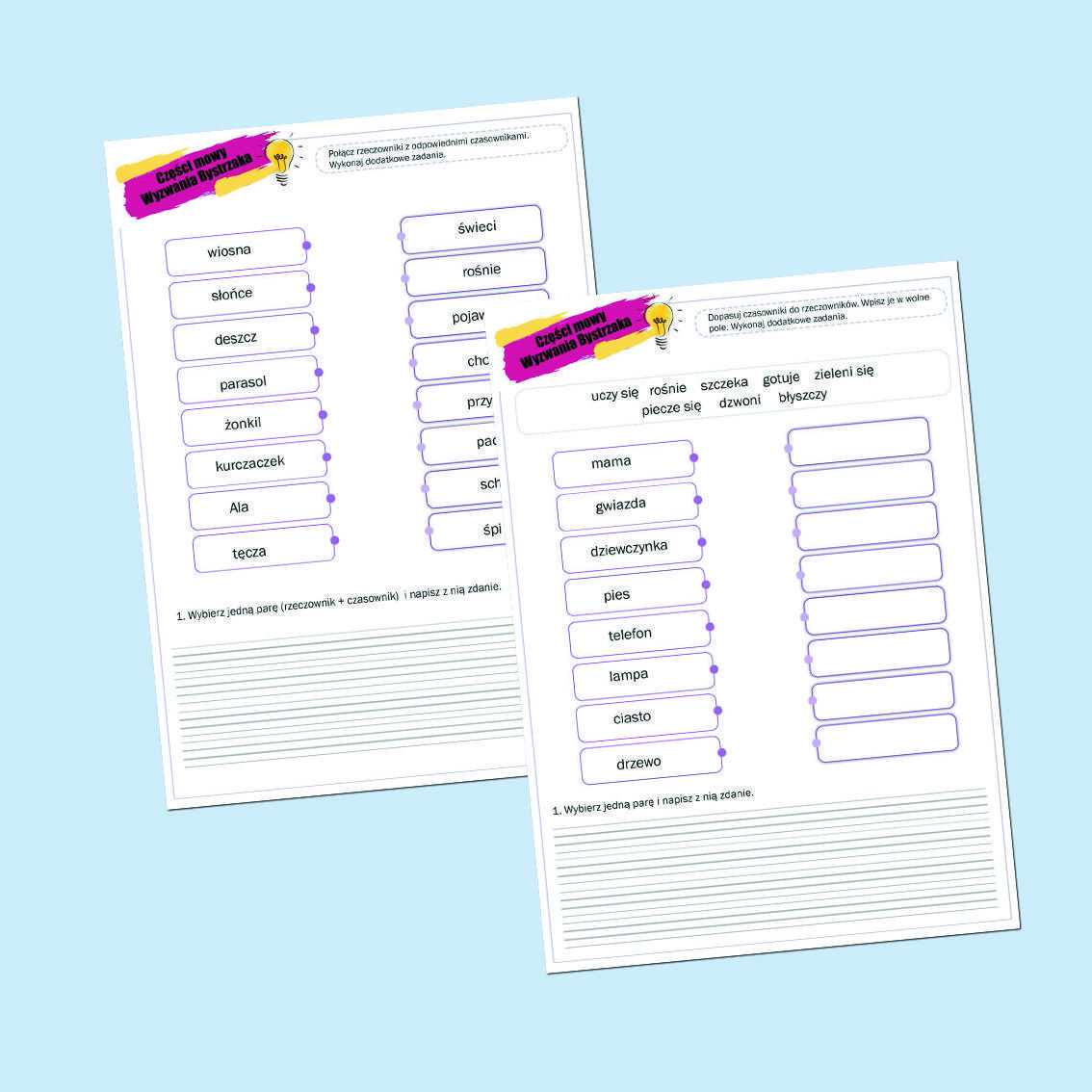 Części mowy. Wyzwania Bystrzaka.