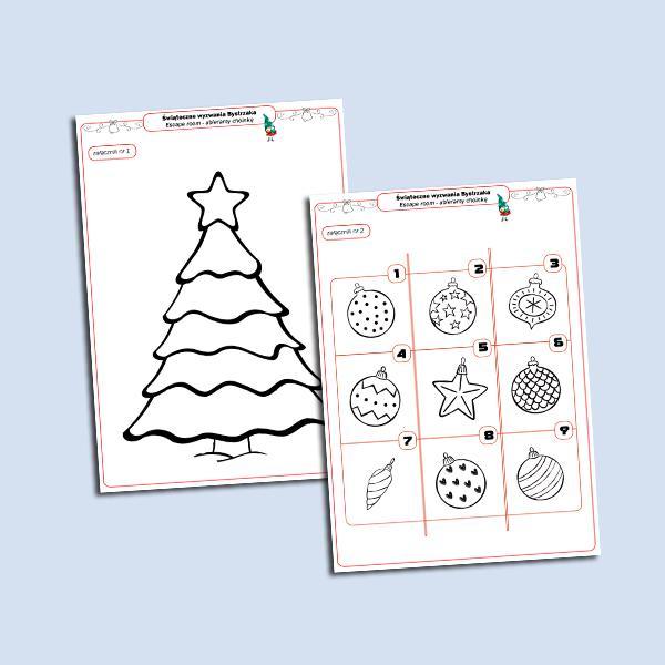 świąteczne wyzwania bystrzaka. Escape room (dod i odej 100)