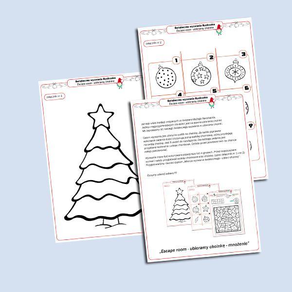 Świąteczne wyzwania Bystrzaka. ESCAPE ROOM- ubieramy choinkę