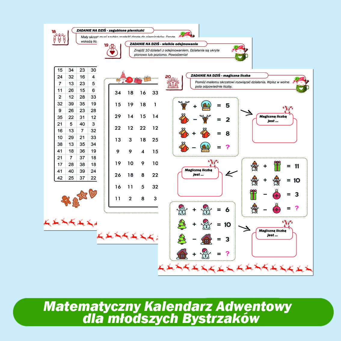Matematyczny kalendarz adwentowy. Magiczne zadania dla młodszych bystrzaków. NOWOŚĆ!