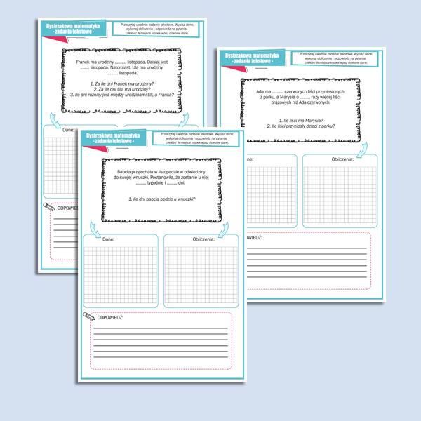 matematyka zadania tekstowe 1