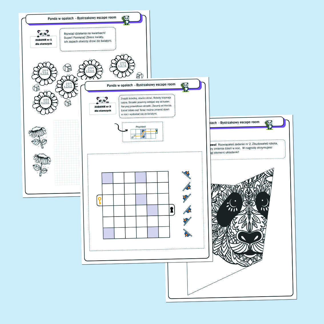 Panda w opałach. Bystrzakowy escape room.