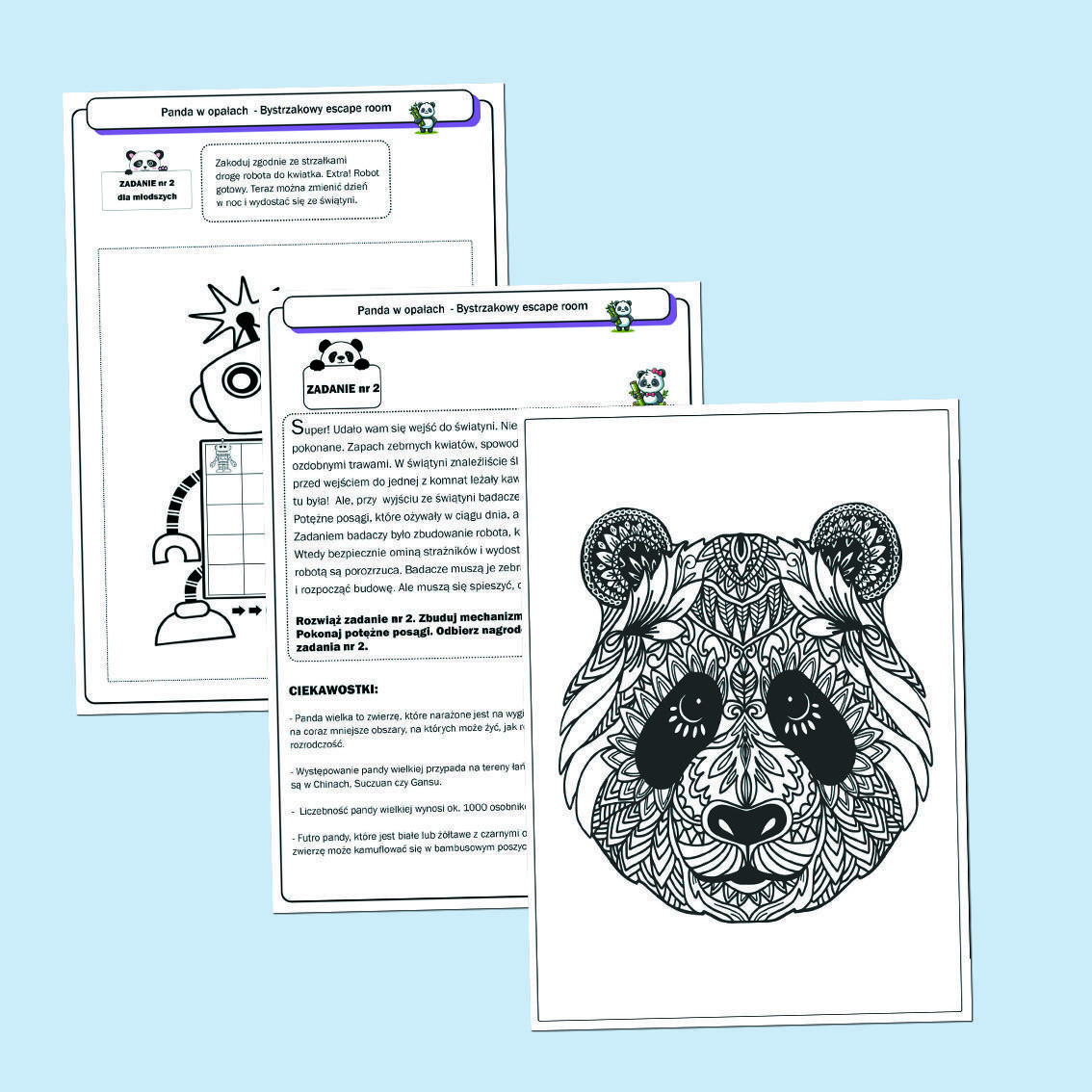 Panda w opałach. Bystrzakowy escape room.