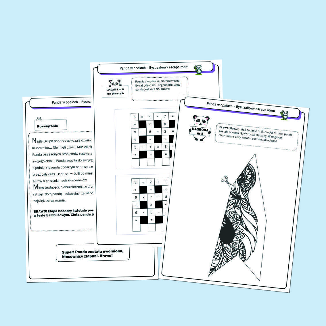 Panda w opałach. Bystrzakowy escape room.