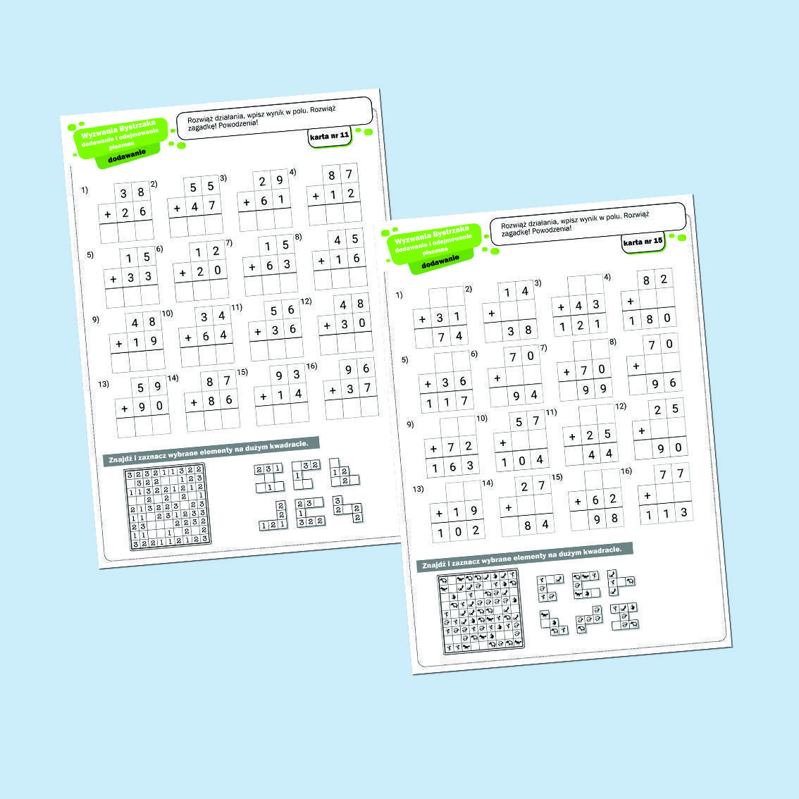 Wyzwania Bystrzaka. Dodawanie i odejmowanie pisemne