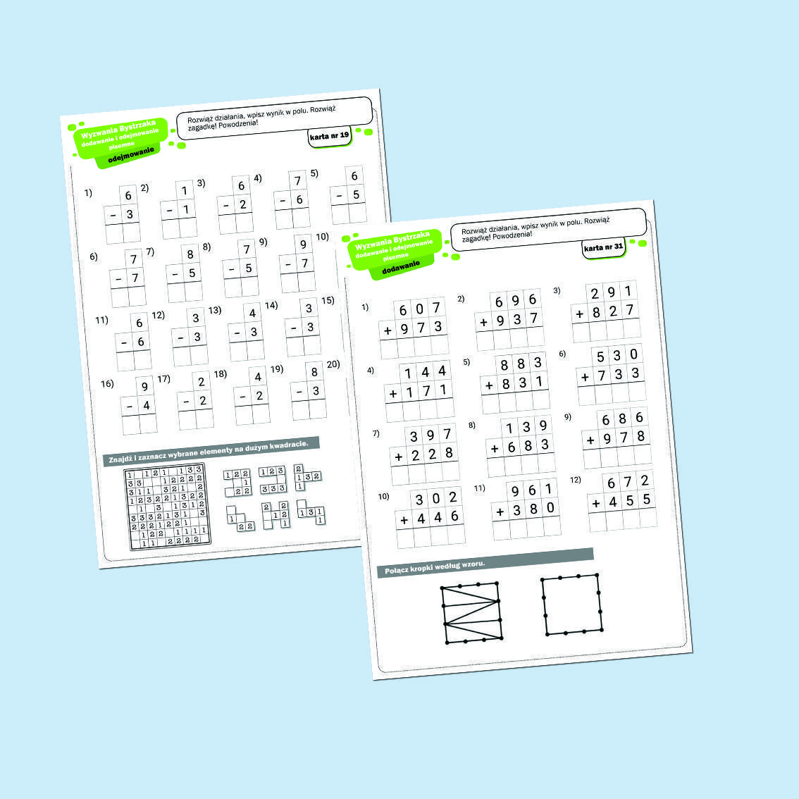 Wyzwania Bystrzaka. Dodawanie i odejmowanie pisemne