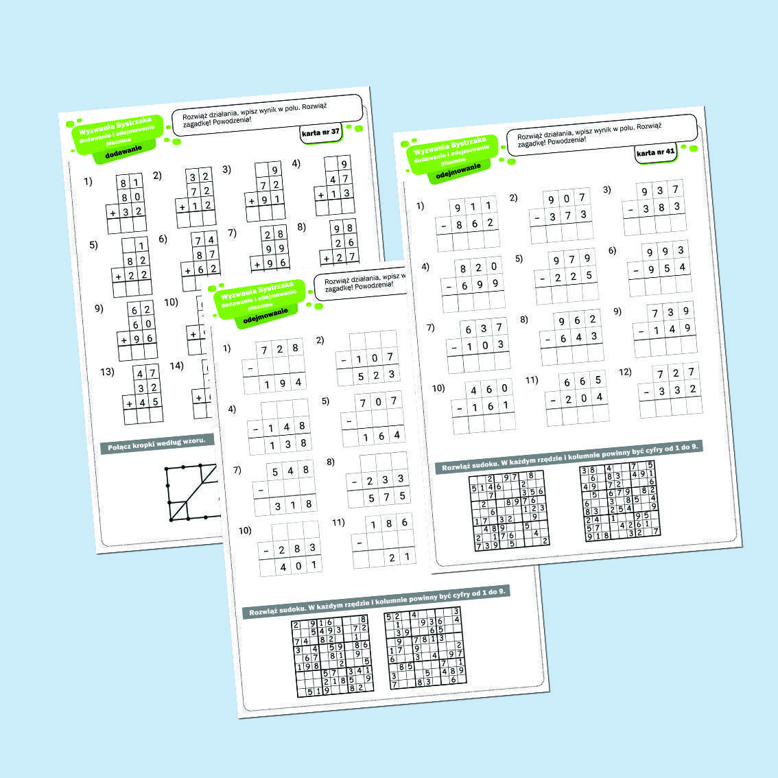 Wyzwania Bystrzaka. Dodawanie i odejmowanie pisemne