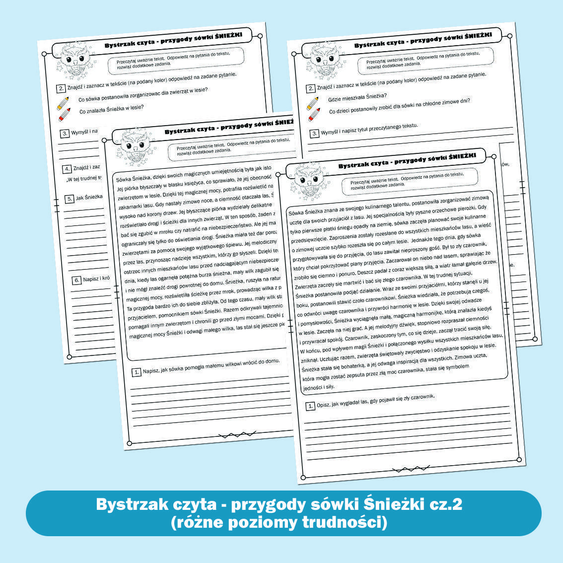 Bystrzak czyta- przygody sówki Śnieżki. Część druga.