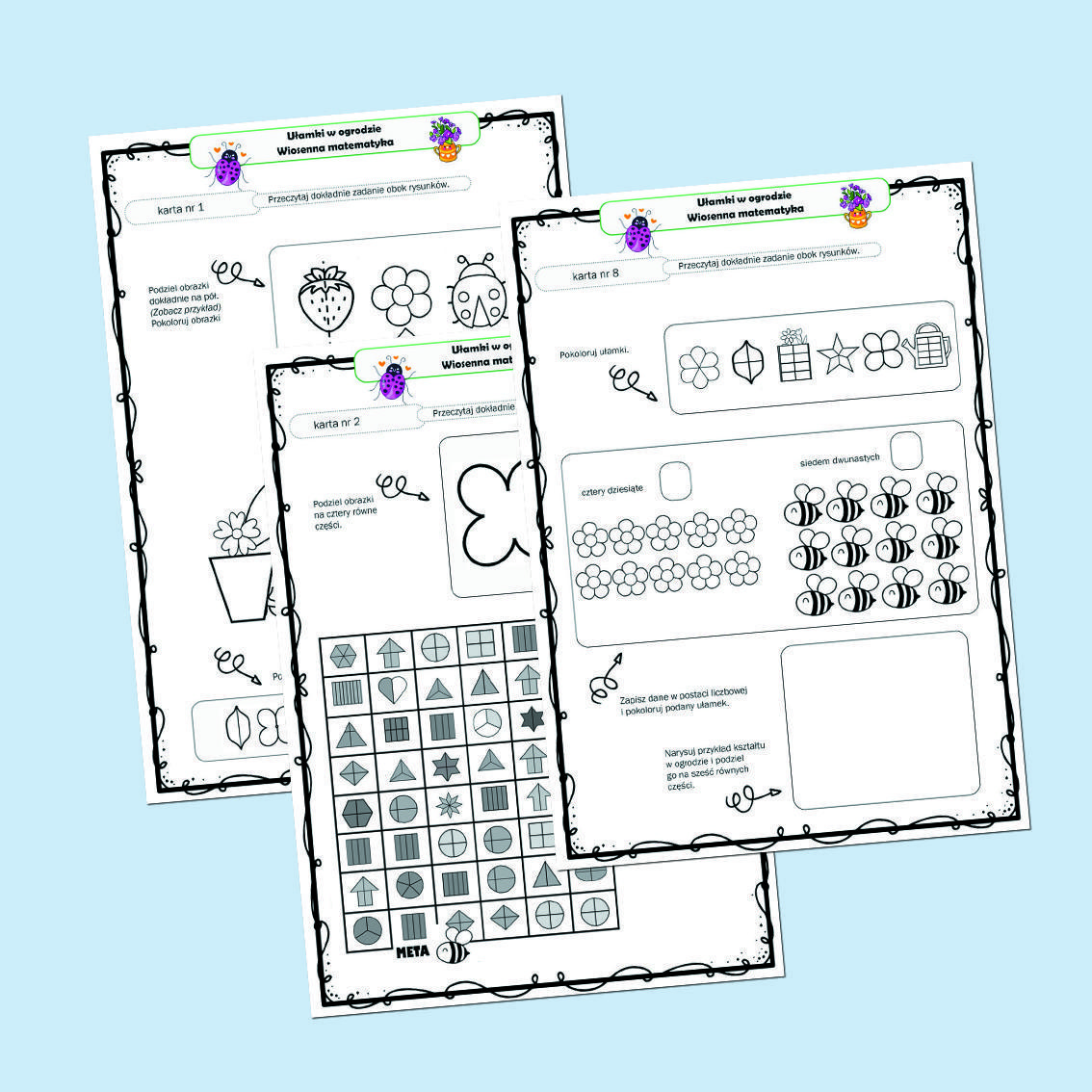 Ułamki w ogrodzie. Wiosenna matematyka.