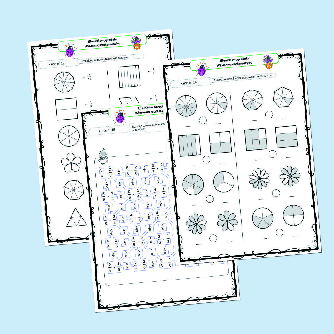 Ułamki w ogrodzie. Wiosenna matematyka.
