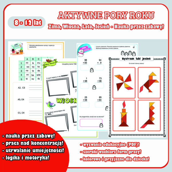 Lata, jesień, zima, wiosna- zabawa z nauką o każdej porze roku!