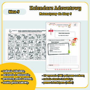 Kalendarz adwentowy Matematyczny dla klasy 5