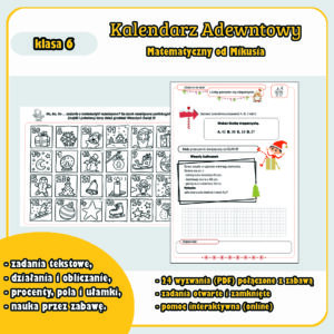 Kalendarz Adwentowy matematyczny do 6 klasy
