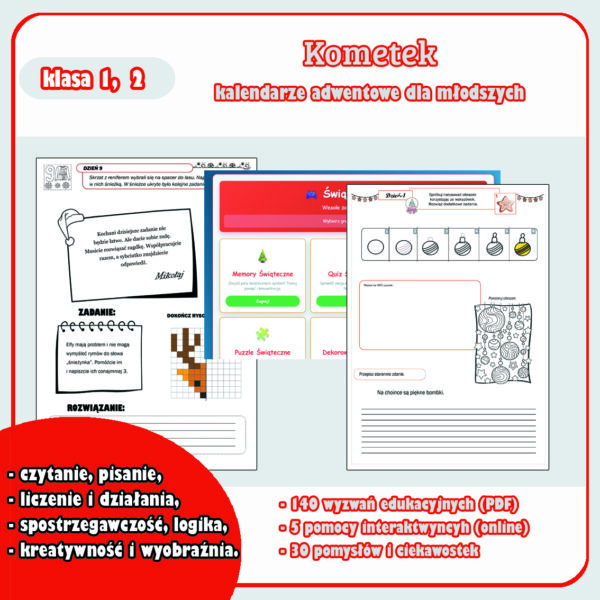Etykieta produktu_Kometek Kalendarz Adwentowy Kometek Kalendarze Adwentowe dla młodszych