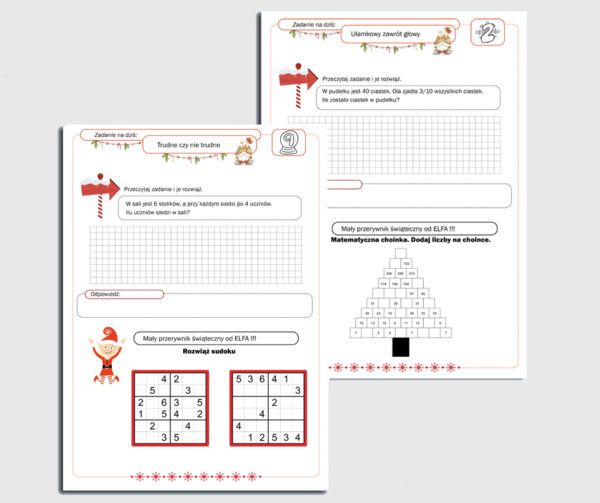 Kalendarz Adwentowy Matematyczny do 5