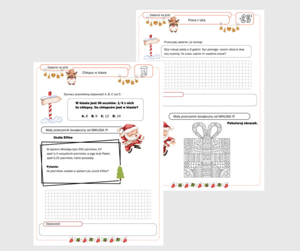 Kalendarz Adwentowy matematyczny do 6 klasy