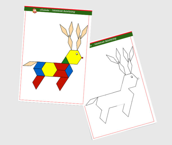 układanki TANAGRAM świąteczny łamigłówki