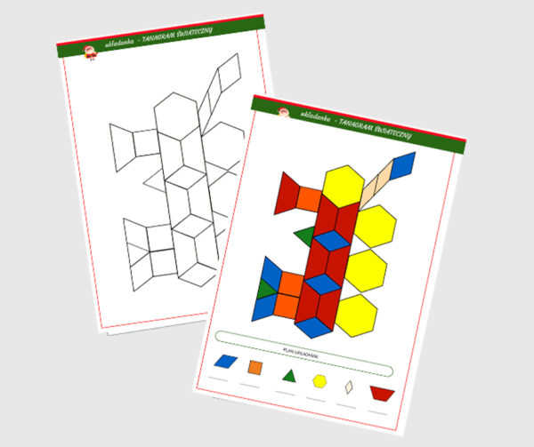 układanki TANAGRAM świąteczny łamigłówki