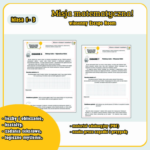 Wiosenna Misja Matematyczna Escape Room