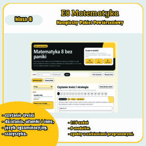 E8 Matematyka - Kompletny Pakiet Powtórzeniowy do egzaminu 8-