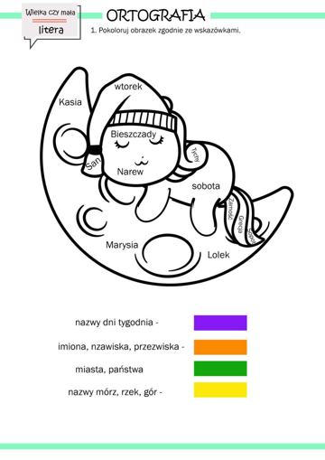 Kolorowanka ortograficzna z kodowaniem